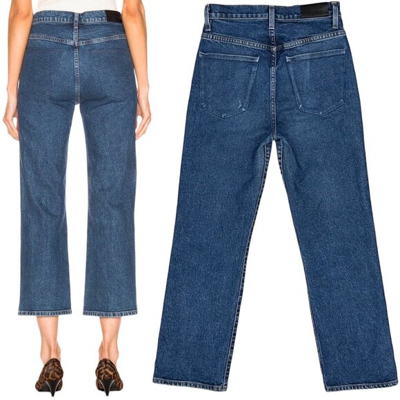 Goldsign Vintage High Rise Cropped Straight Leg Jeans in Hayward Wash Size 24 - Picture 2 of 16